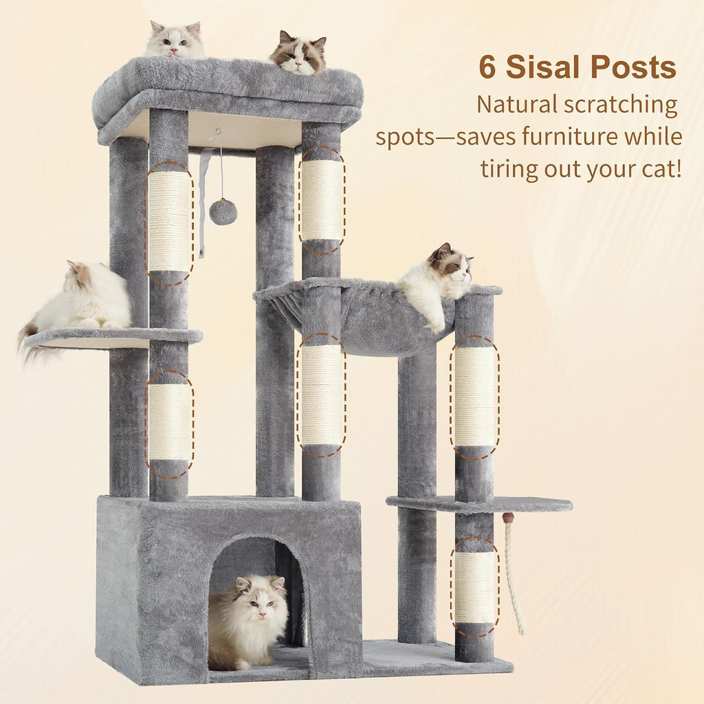 Heavy Duty Cat Tree with Large Base for Large Indoor Cats