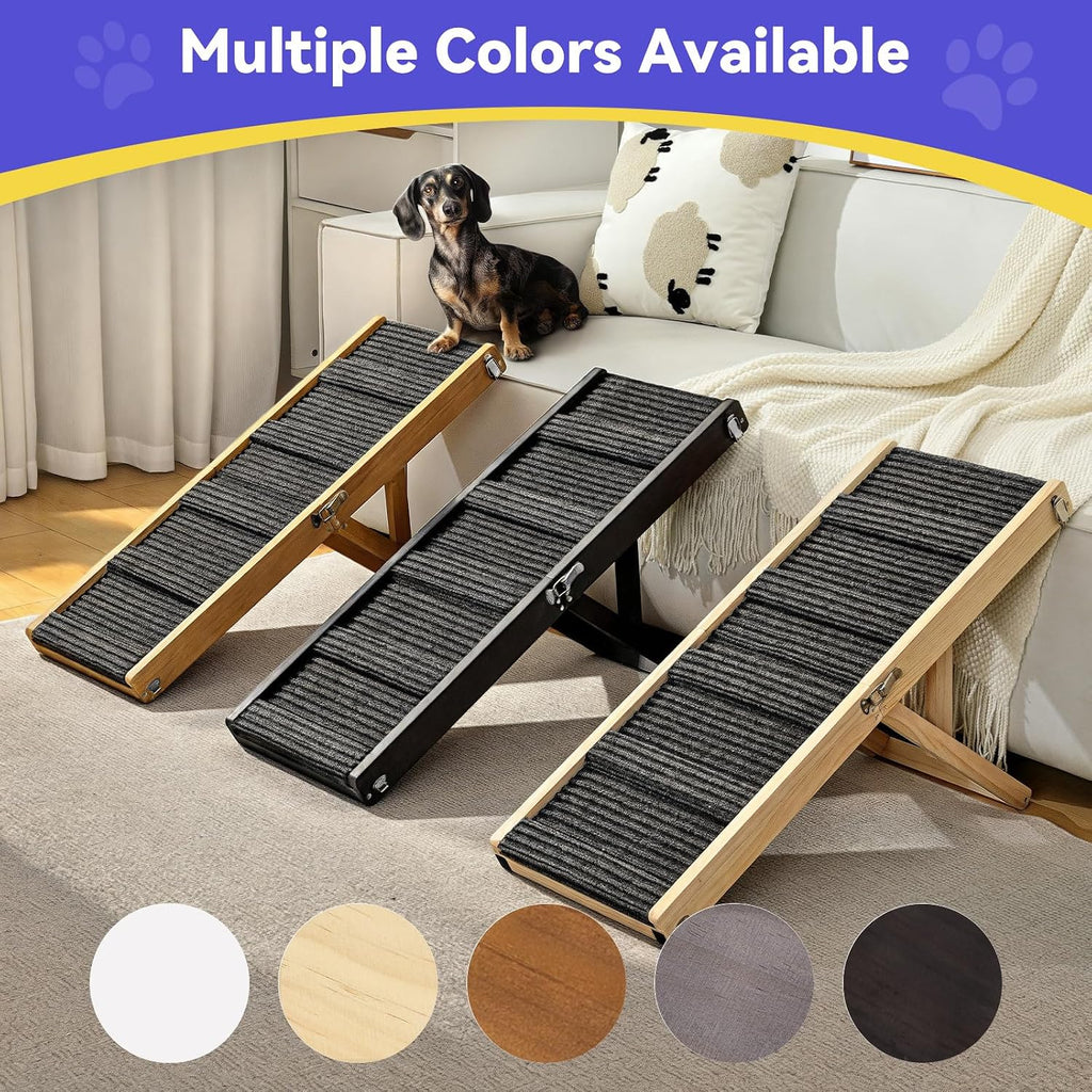 2026 Upgraded Small Dog Ramp for Couch Foldable, 5 Ajustable Height