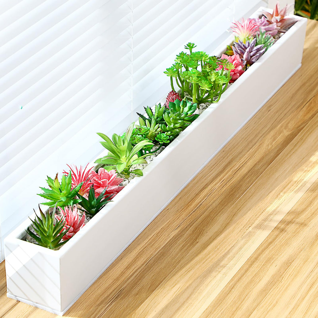 32 x 3.5 x 3.5 Inch 1 Pcs Long Rectangular Planter Box, White