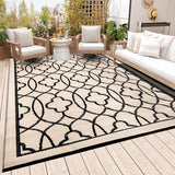 Outdoor Rug Waterproof 8x10 ft Outdoor Carpet Patio Rug Mat Reversible RV Camping Rug Plastic Straw 