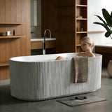 67'' Freestanding Bathtub, Deep Acrylic Soaking Tub with Non-Slip Base, cUPC Certified Modern Free Standing Tub