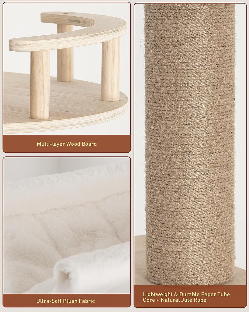 Floor to Ceiling Cat Tree for Large Cats, 76-108" Height Adjustable
