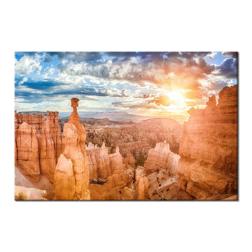 Bryce Canyon Poster Wall US National Park Scenery Wall Decor Utah Sunset Skyline Picture Canvas Print Nature Painting