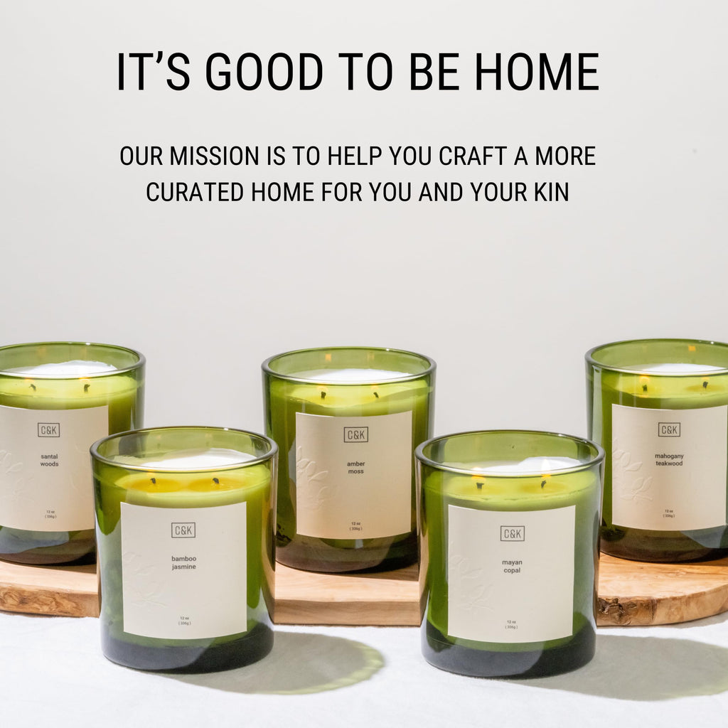 12oz Amber Moss Candle | Premium Green Winter Scented Candles for Men | Made with Natural Soy | Holiday Candles Gifts