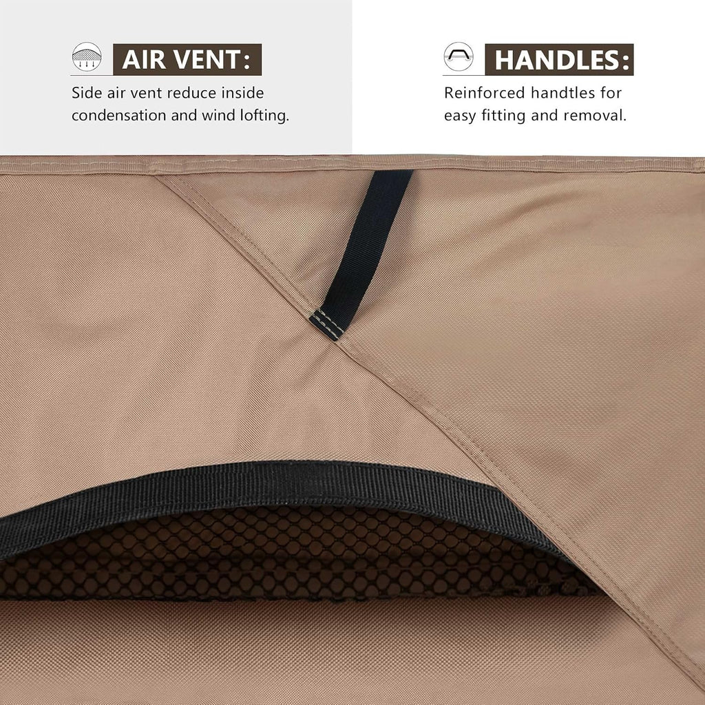 Round Patio Furniture Cover - Outdoor Waterproof Table with Chair Set Cover 108 inch