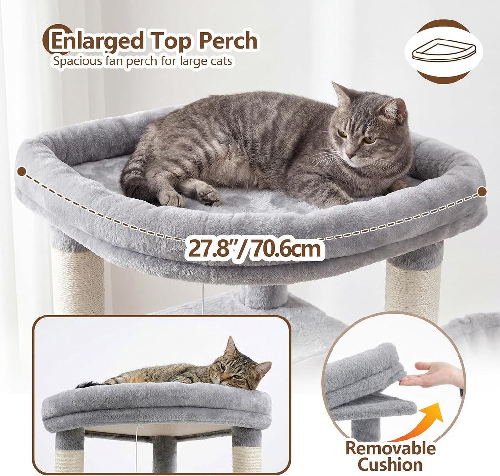 53.1" Corner Cat Tree for Large Cats - Interactive Play