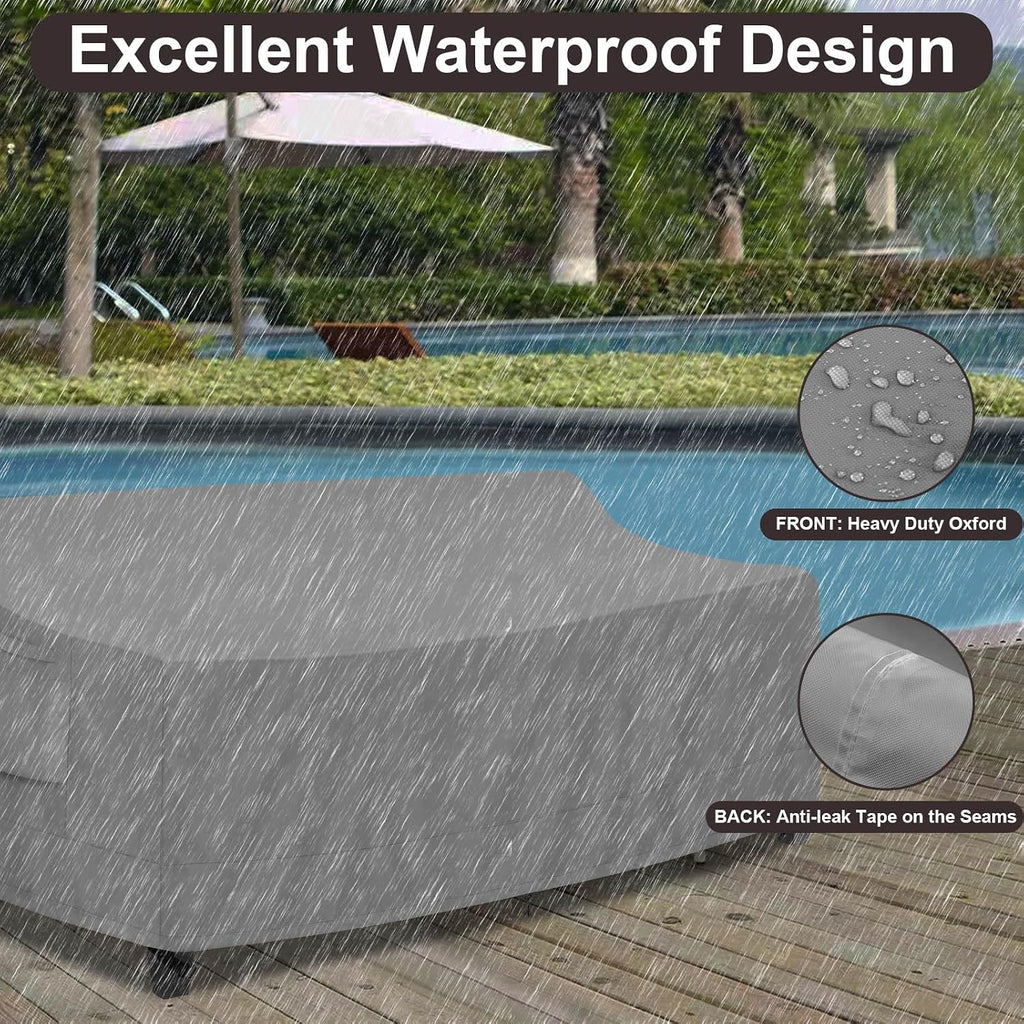 Outdoor Couch Cover Waterproof Patio Sofa Furniture Covers 3-Seater | Heavy Duty Outdoor Lawn Furniture Covers with