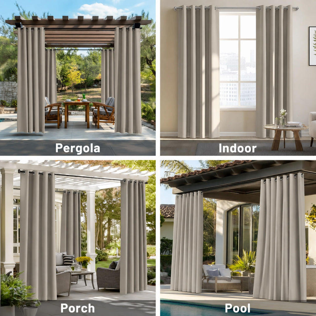 Waterproof Outdoor Curtains Privacy Thermal Insulated