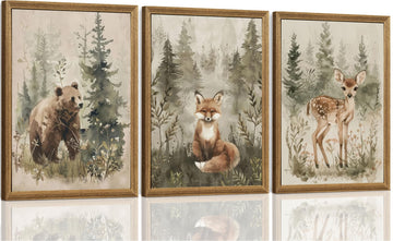 Woodland Nursery Wall Decor, Forest Animal Nursery Wall Art, 12x16