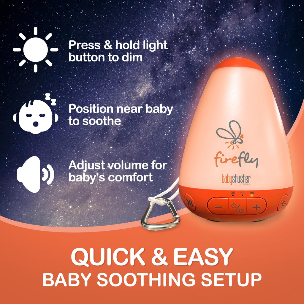 Shusher Firefly Baby Soother with Nightlight, White Noise, 1 Count
