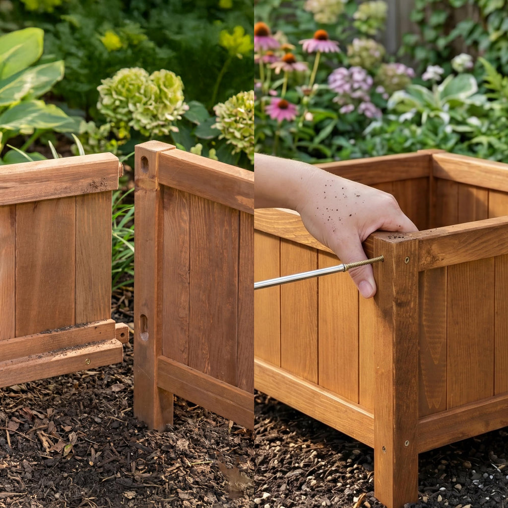Hampton Classic Wooden Planter Box (44"" Lx15 Wx15 H) Brown