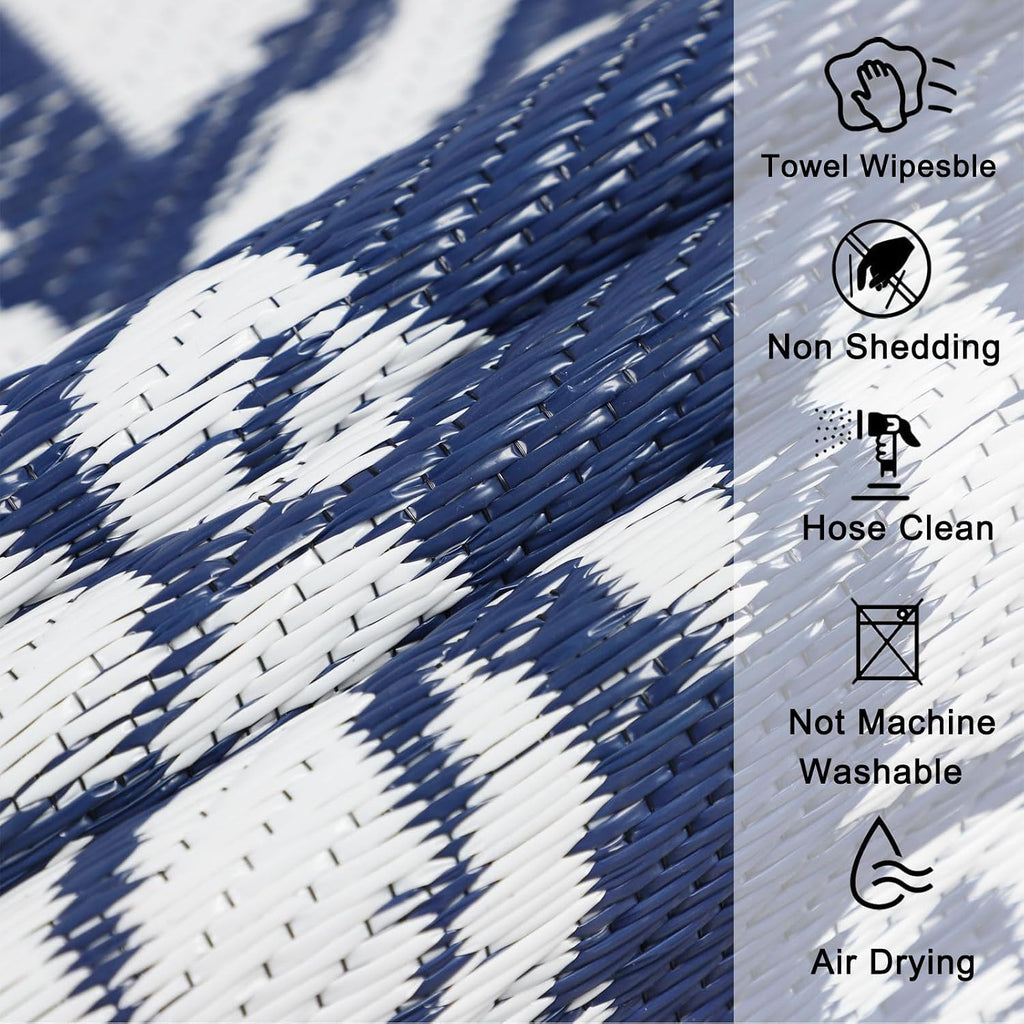 Round Outdoor Patio Rugs 6Ft Waterproof Indoor Outdoor Area Rugs Clearance Reversible Straw Rugs Circle Area Rugs for