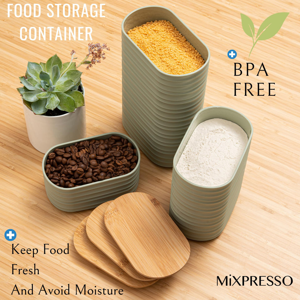 3 Pcs Green Canisters Sets for the Kitchen, Coffee Containers