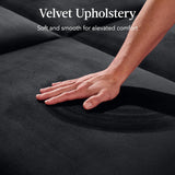 Best Choice Products 77" Mid Century Modern Velvet Loveseat Sofa, Couch, Convertible Sofa Sleeper Bed w/Real Wood