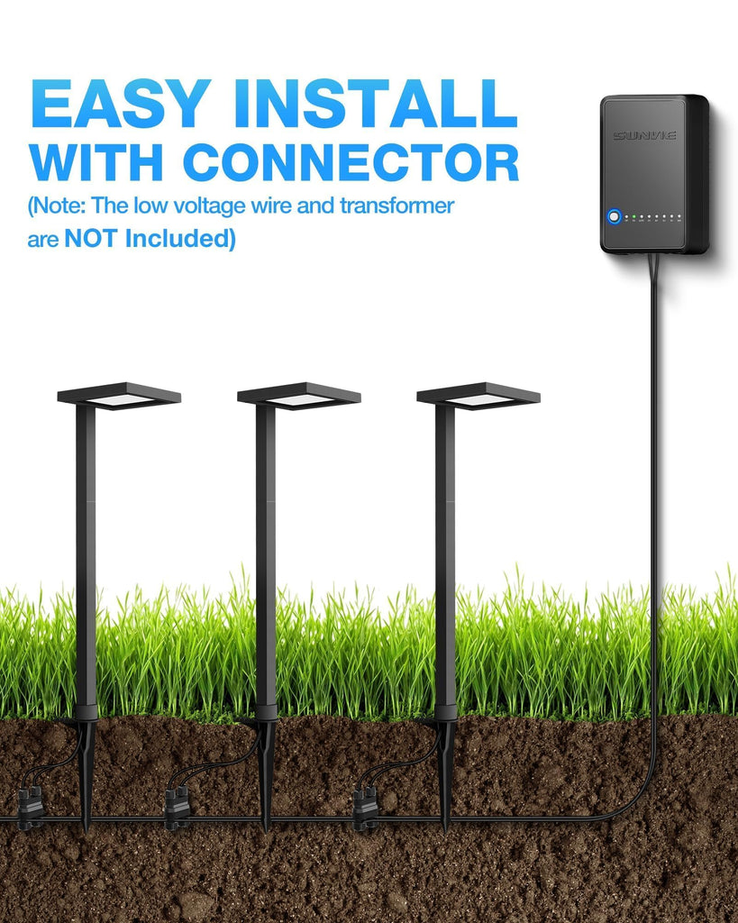 5W 3000K LED Low Voltage Landscape Pathway Lights Black, 8 Pack