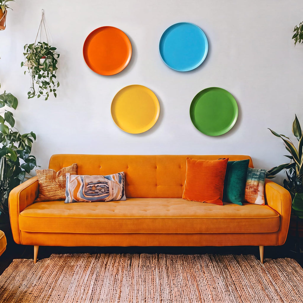 4 Pcs 12 Inch Mid Century Modern Metal Wall Art Hanging Decor