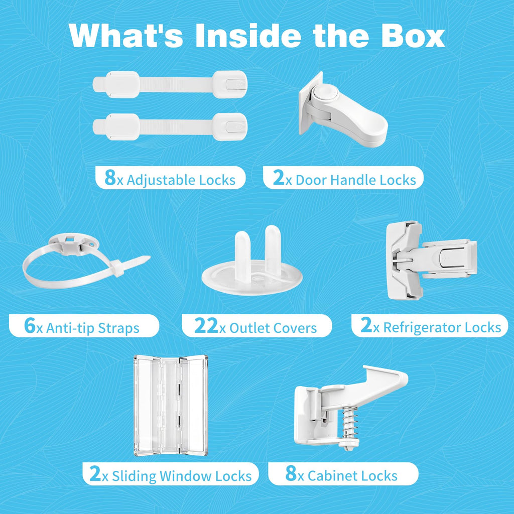7-in-1 Baby Proofing Kit, Advanced 50pc, All-in-1 Baby Safe Essential