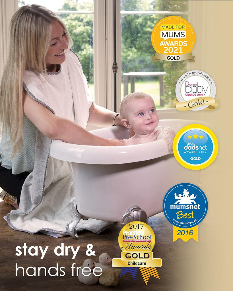 Hands Free Baby Bath Towel | Luxuriously Soft Cotton & Viscose Derived from Bamboo Hooded Baby Towel | Apron Towel