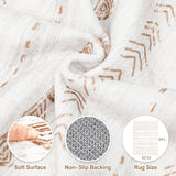 5x7 Washable Boho Moroccan Area Rug, Neutral Farmhouse Non-Slip Carpet for Bedroom Office