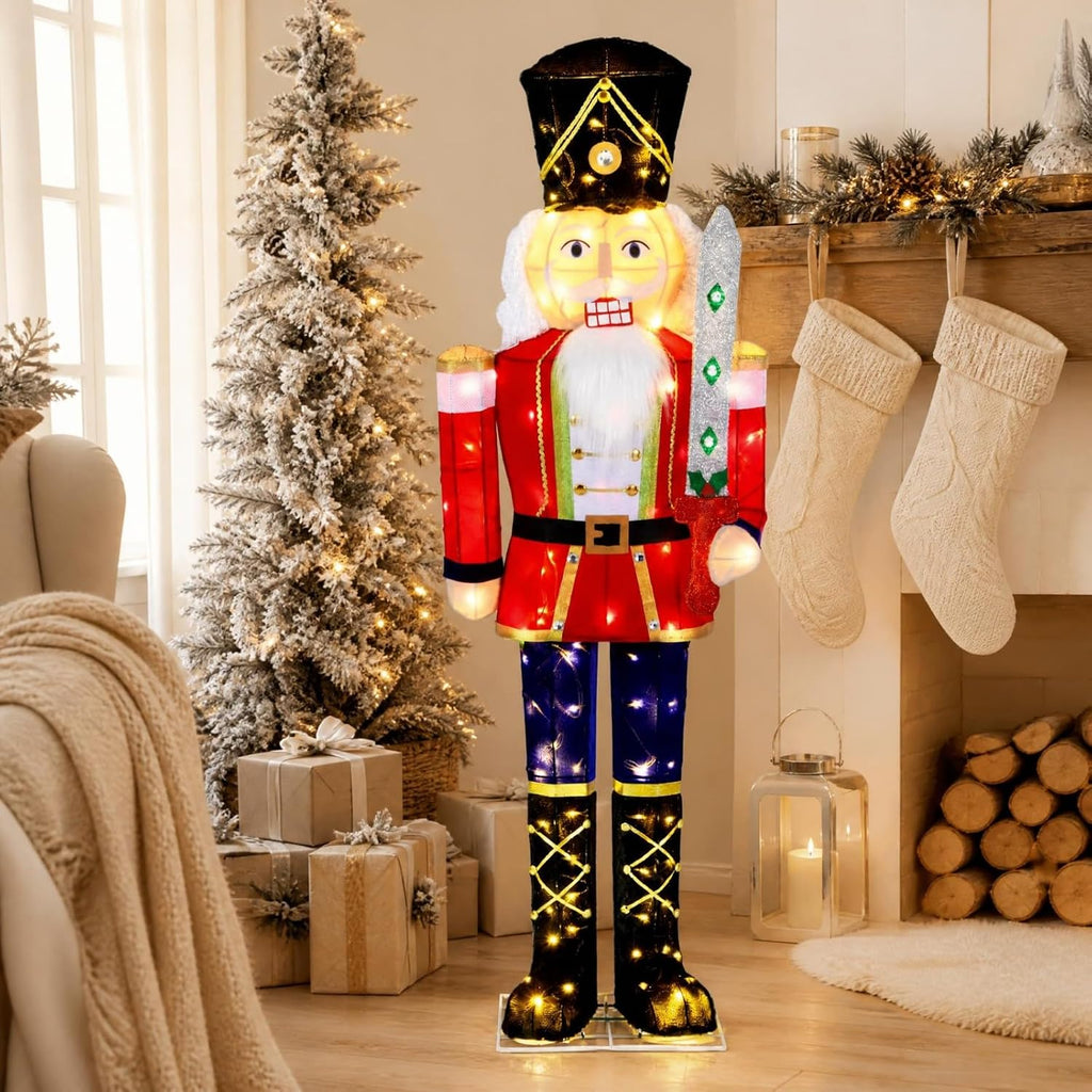 5 FT Nutcracker Christmas Decor Outdoor with 100 LED Lights (1)