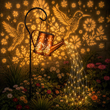 Watering Can Light, LED String Lantern, Hummingbird Garden Yard Decor