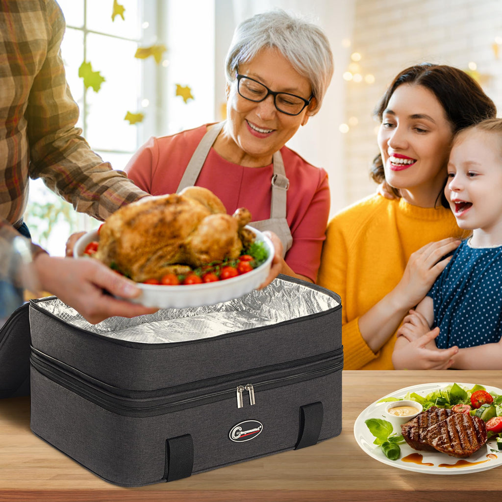 Insulated Double Decker Casserole Carrier, Lasagna Lugger Tote