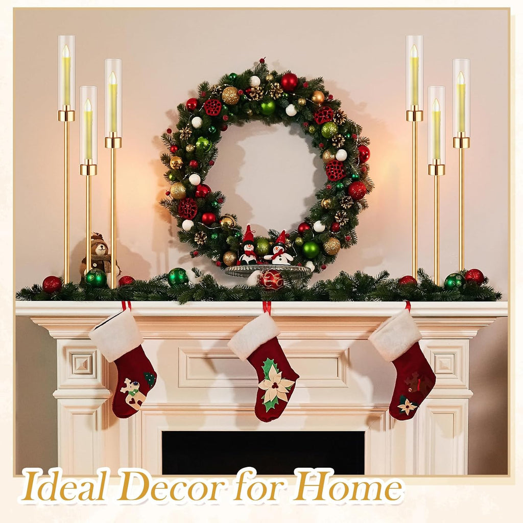 10 Set 3 Arm Candelabra Centerpiece 33.8 Inch Candle Holder Gold Candelabra Metal Floor Pillar Candlesticks for