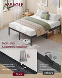 VASAGLE Full Metal Bed Frame 14 Inches Tall, 1100 lb Weight Capacity, No Box Spring Needed, with Under-Bed Storage