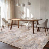 Washable Area Rug Living Room Rugs-5x7 Large Soft Non-Slip Carpet for Bedroom Dining Room Modern Abstract Neutral Low