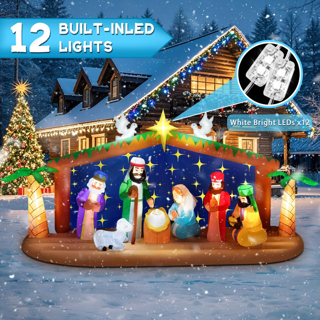 12FT Long Christmas Inflatable Nativity Scene