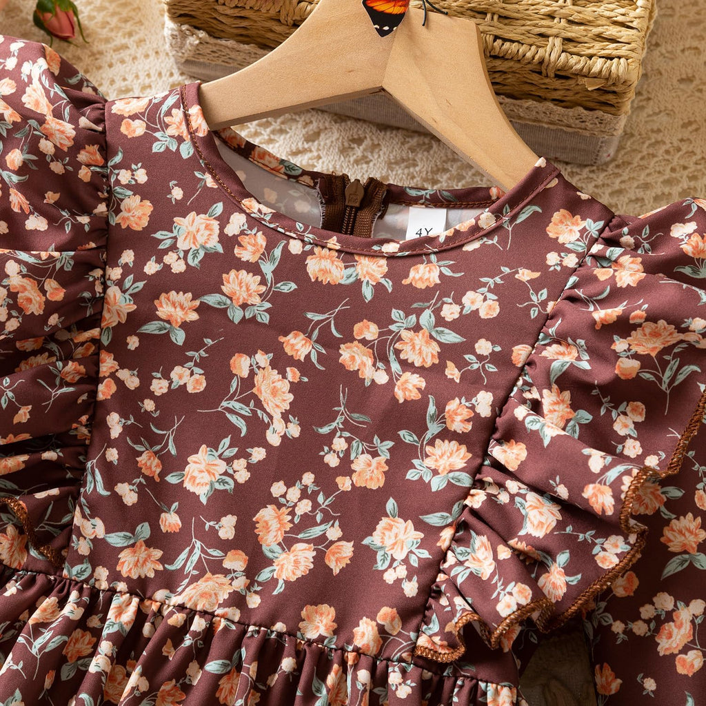 Little Girl Floral Dress Princess Girls Casaul Printed A-line Sundress