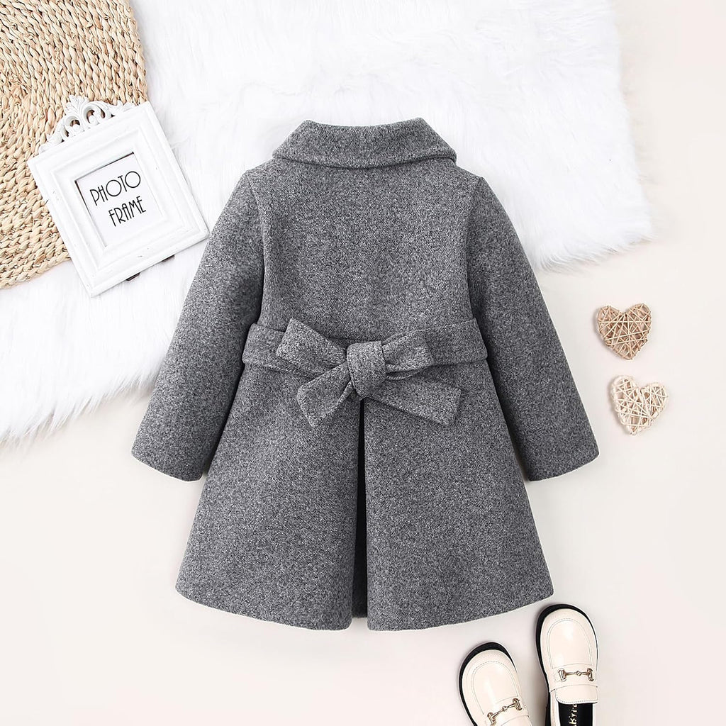 Baby Girl Clothes Jacket Coat Long Sleeve Solid Color Buttons Dress Coat Fall Winter Outfit