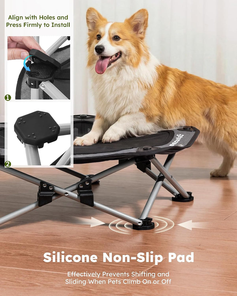 Raised Dog Bed with Cooling Mat, Elevated Pet Cot for Medium Dogs, L