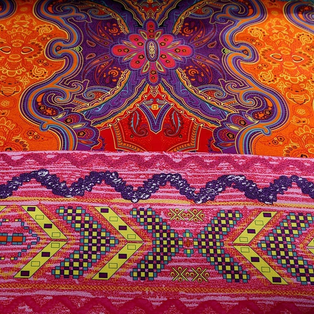 Boho Twin Comforter Set Soft Chic Bedding Twin Comforter Set 2 Pieces Lightweight Exotic Red Teal Bohemian Mandala