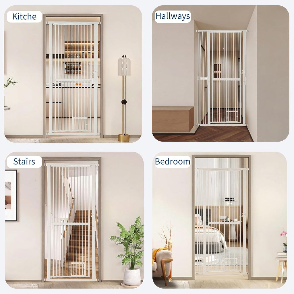 71'' Extra Tall Cat Gate for Doorway, 30.3"-40.9" Width Adjustable