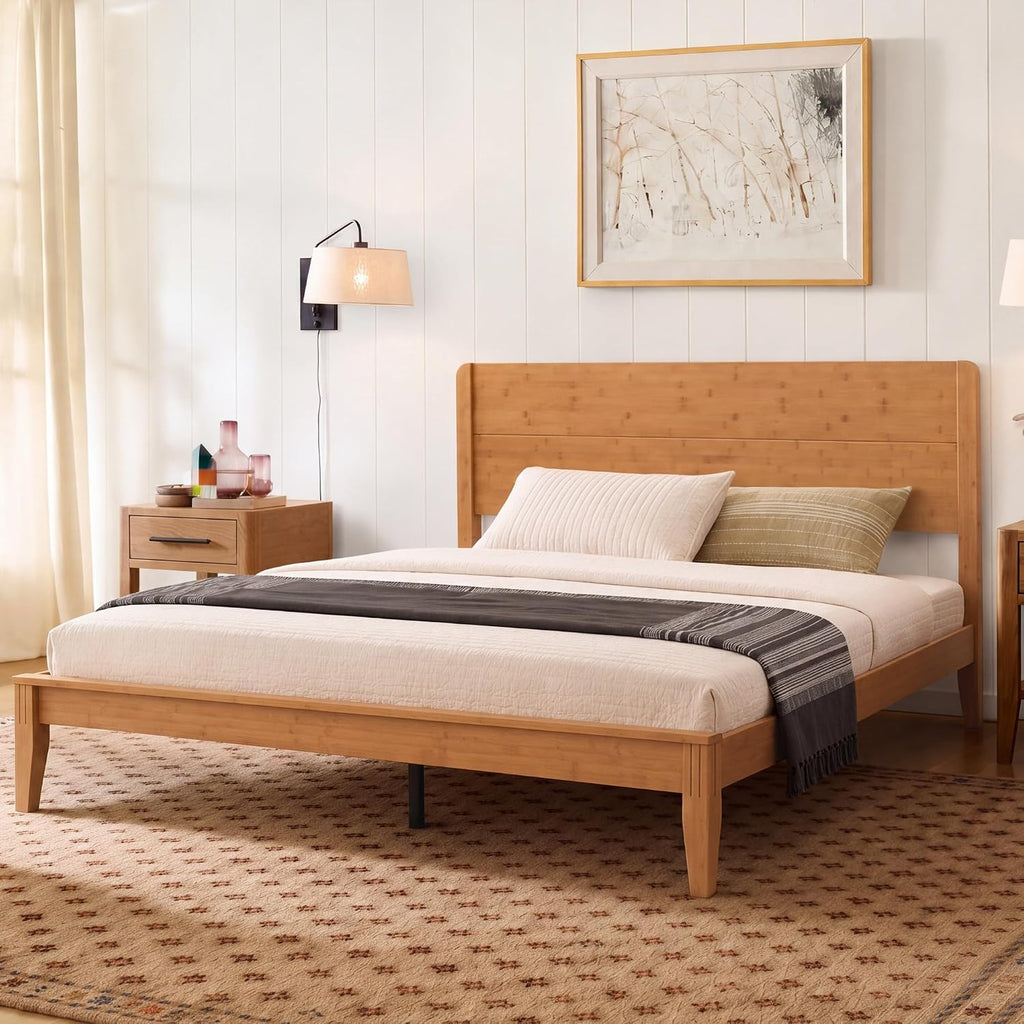 Bamboo Bed Frame, Japanese Joinery Bed, 30Min Simple Setup
