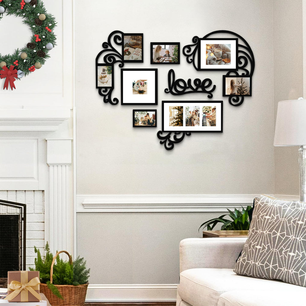 Photo Frame | Plaque College Frame - Valentine Wall Decoration Combination - Brown PVC Picture Frame Selfie Gallery