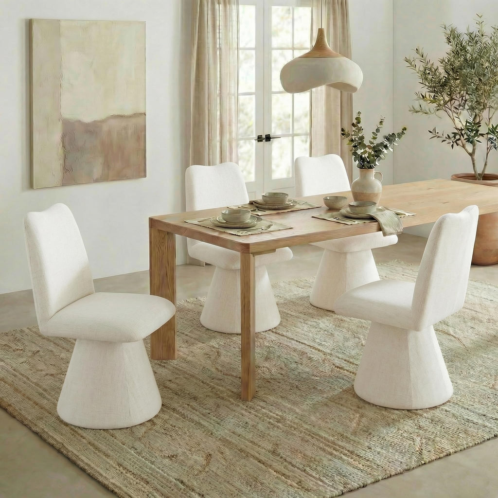 Swivel Dining Chairs Set of 1, Modern Upholstered Dining Chair Mid Century Kitchen Chairs with High Back, 360 Degree