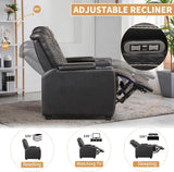 ANJ Power Home Theater Seating, PU Leather Electric Recliner Chair with Powered Headrest