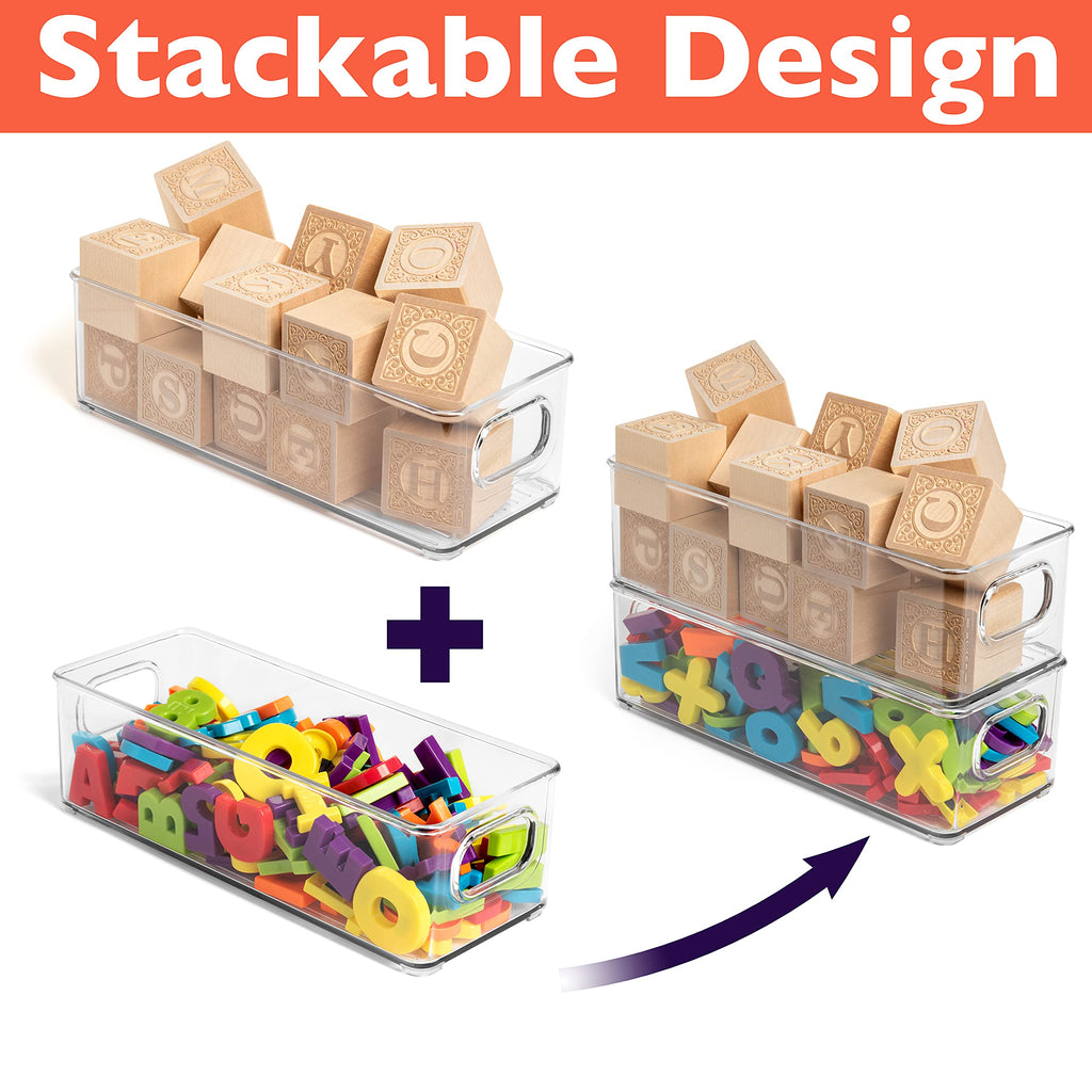 Plastic Pantry Organization and Food Storage Bin, 8 Pack