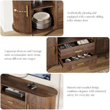 60" Sideboard Buffet Cabinet with Storage, Sliding Door & Adjustable Shelf