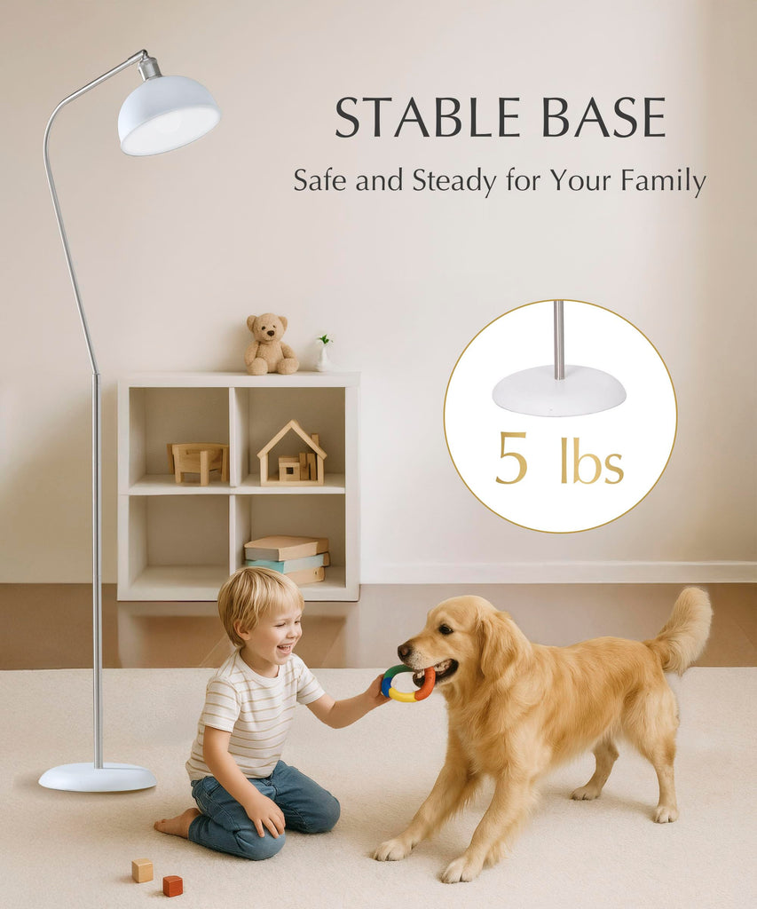 Halo Silver 61" Floor Lamp with Adjustable Head Reading Lamp