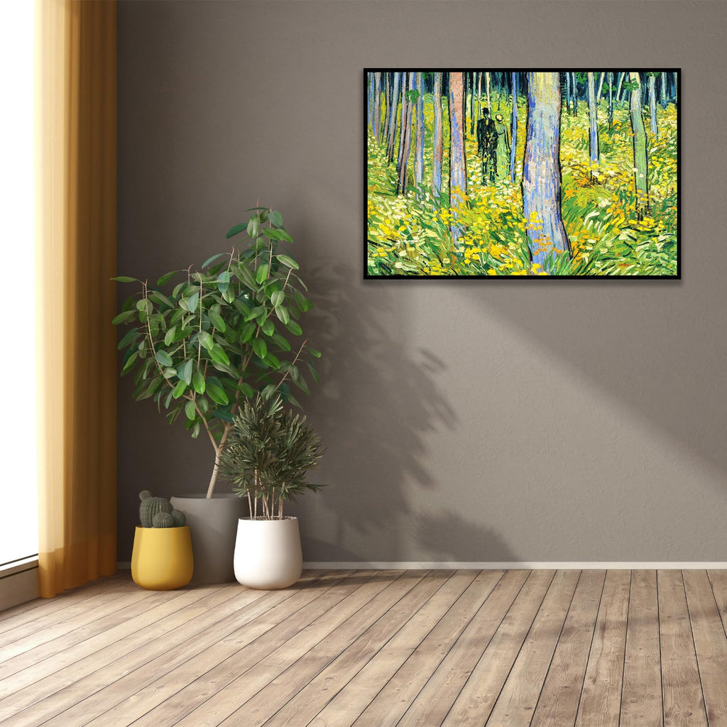 Vincent Van Gogh Canvas Wall Art Undergrowth With Two Figures Poster - Van Gogh Vintage Poster Print Room Aesthetic