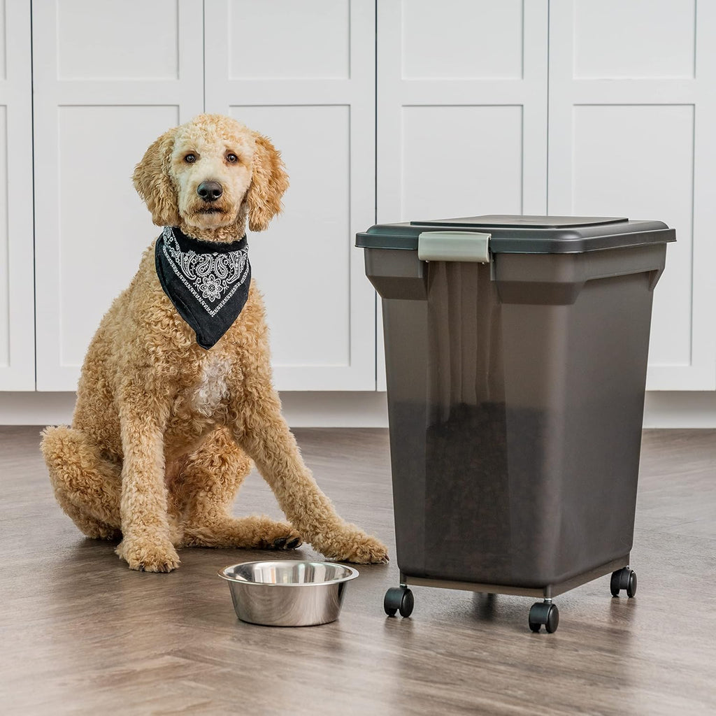 USA Dog Food Storage Container, Up to 58 lbs, Smoke Black, Made in USA