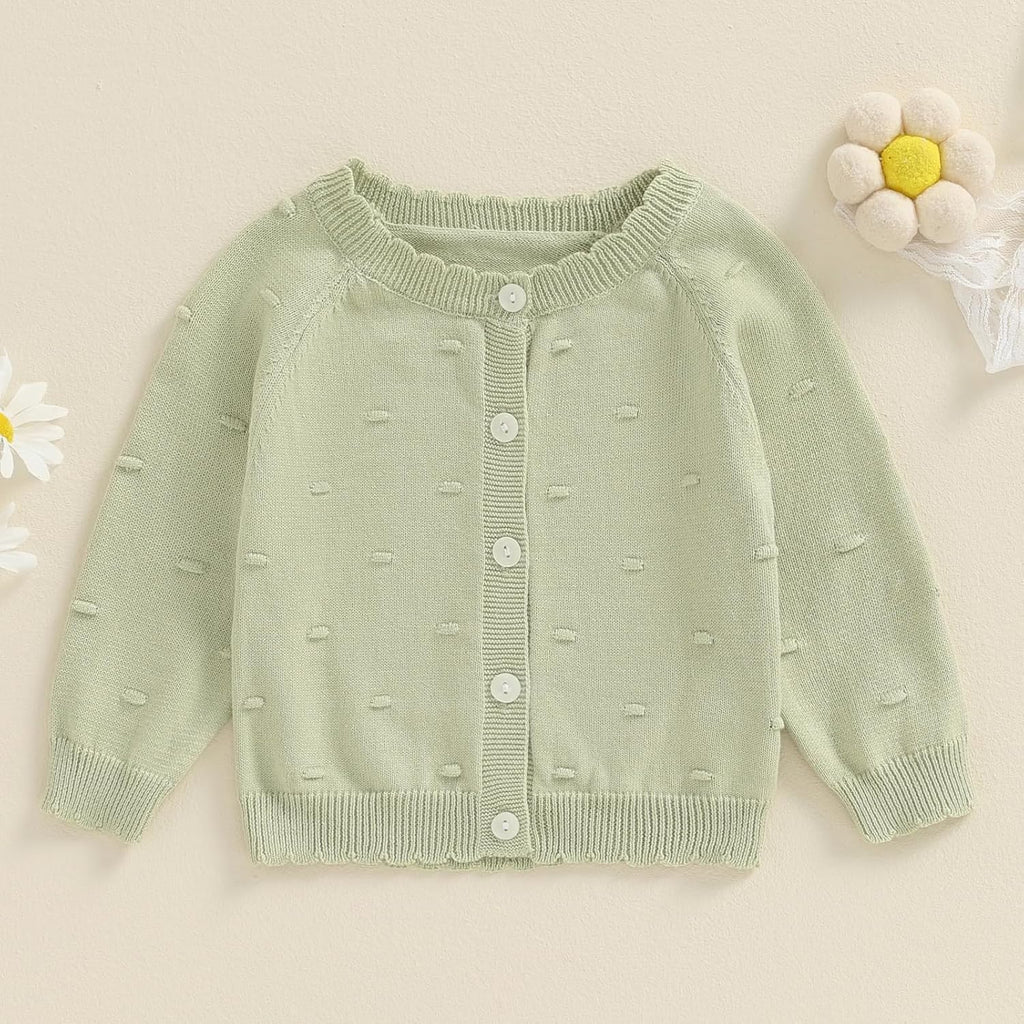Baby Girl Cardigan Long Sleeve Button Up Sweater Toddler Girl Fall Outfits