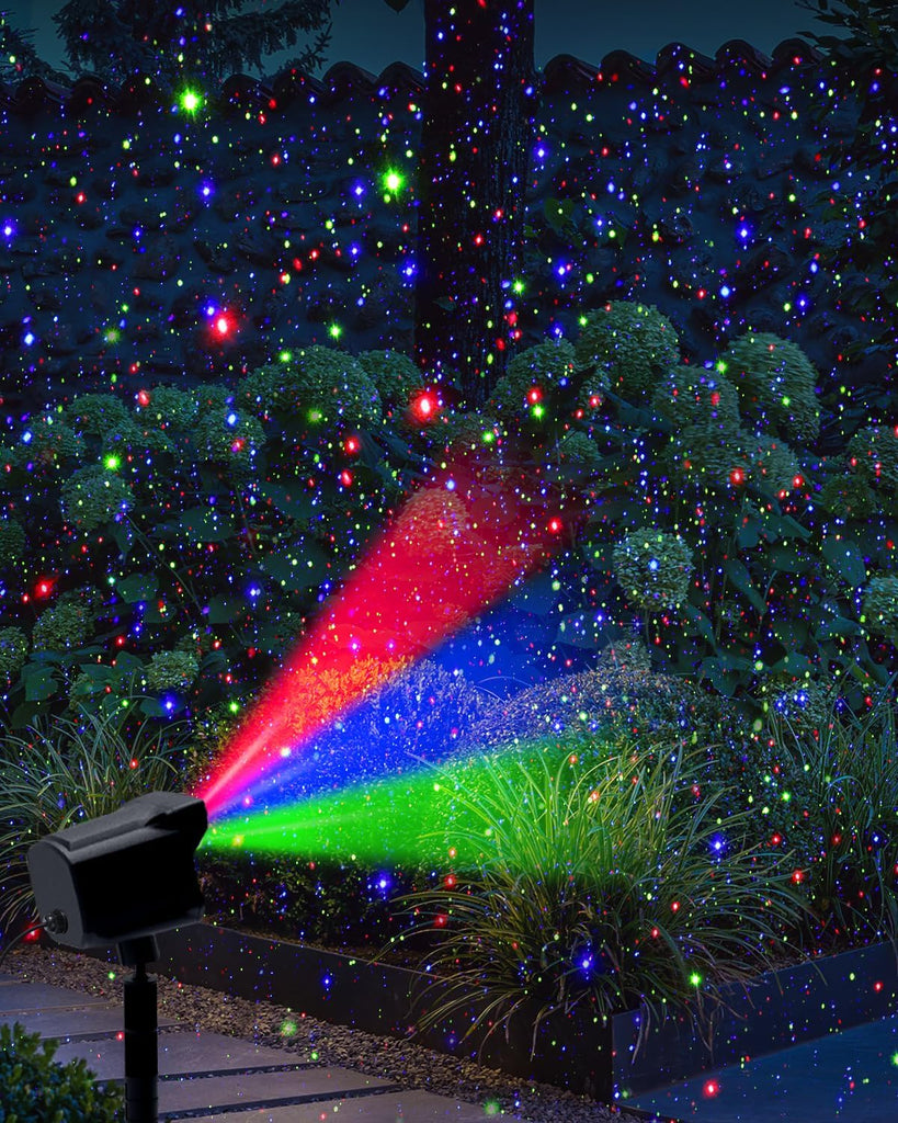 Christmas Projector Lights Outdoor, Thick Metal Housing Laser Light Projector, RGB 3 Colors Christmas Decorations