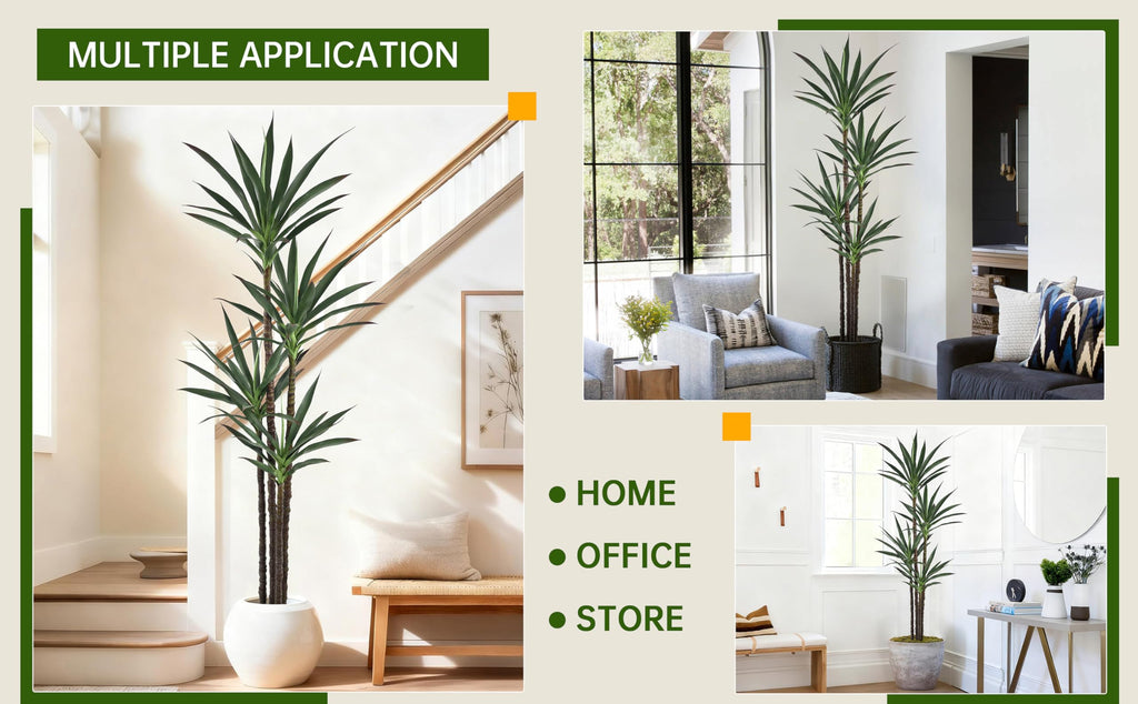 Artificial Agave Tree 6FT with 60 Leaves & 4 Trunks Yucca Plant