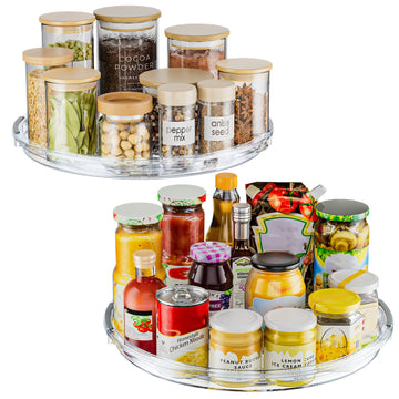 12 in Lazy Susan Turntable, 2 Pack Clear Spice Rack, Organizer Storage