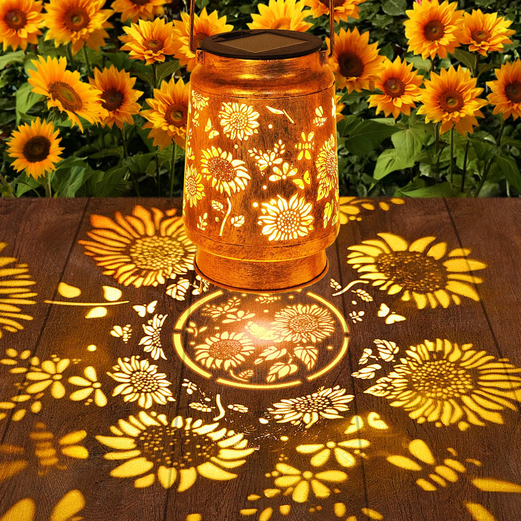 Sunflower Solar Lanterns Outdoor Waterproof, Birthday Gifts for Women Mom