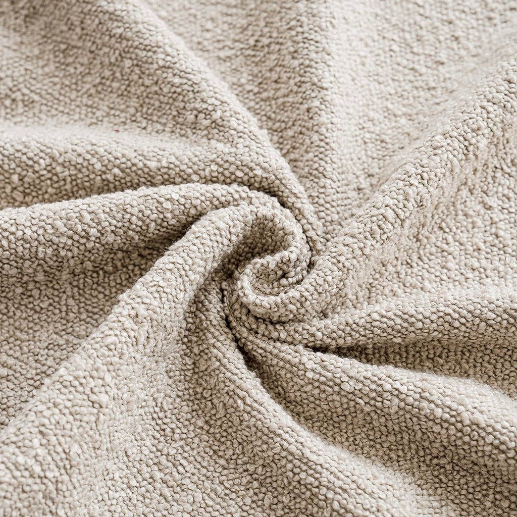 Decorative Textured Boucle Throw Pillow Cover 20x20 Inch, Oatmeal